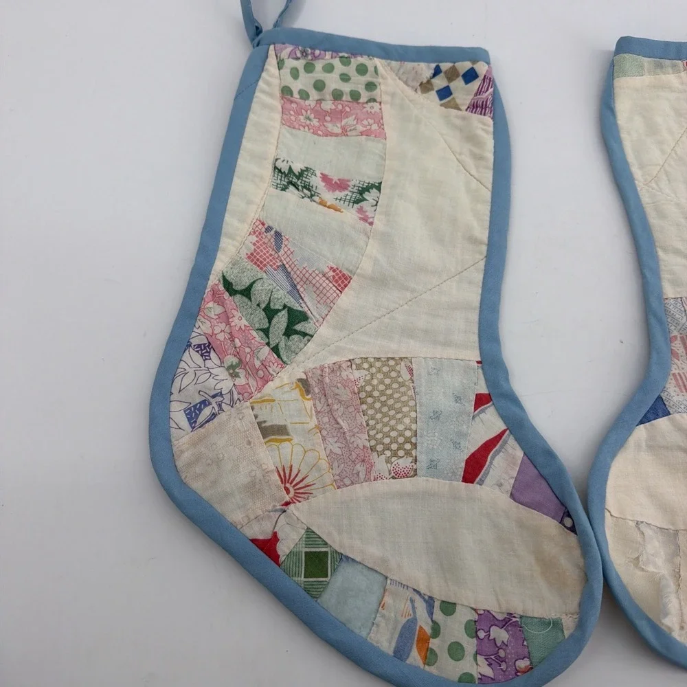3 Handmade Christmas stocking Quilted Patchwork 13
